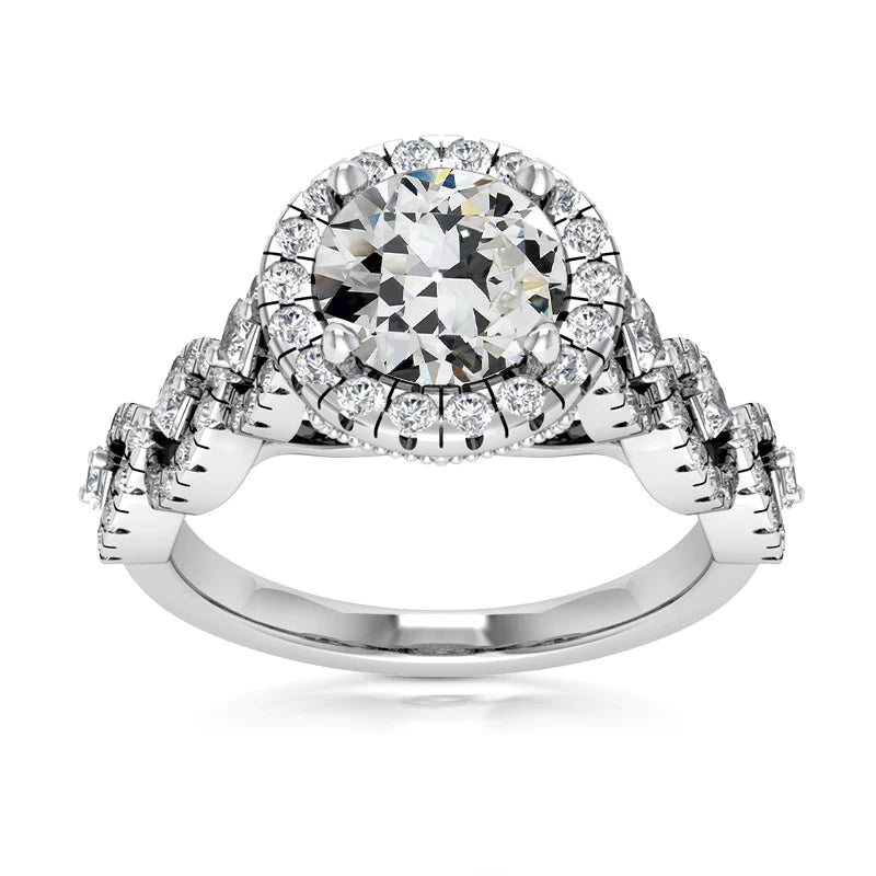Old Miner Real Diamond Halo Ring Pave Infinity Style Gold 7.50 Carats