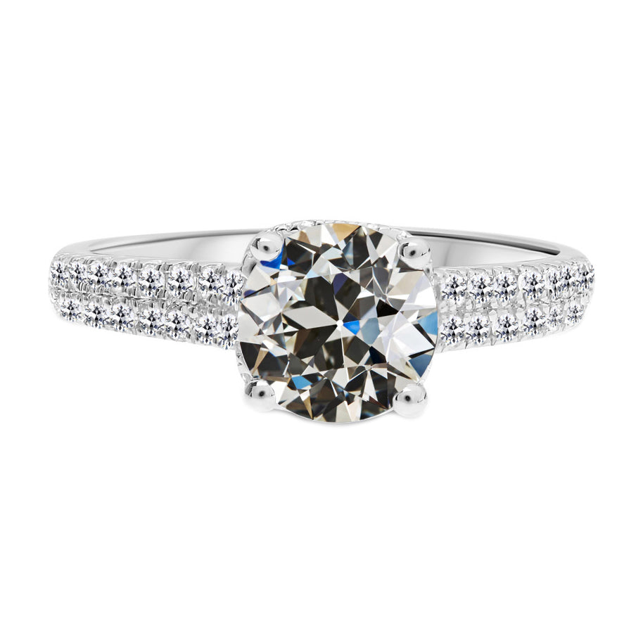 Diamond Solitaire Ring with Accents 2.50-ct 14 Karat White Gold – main view