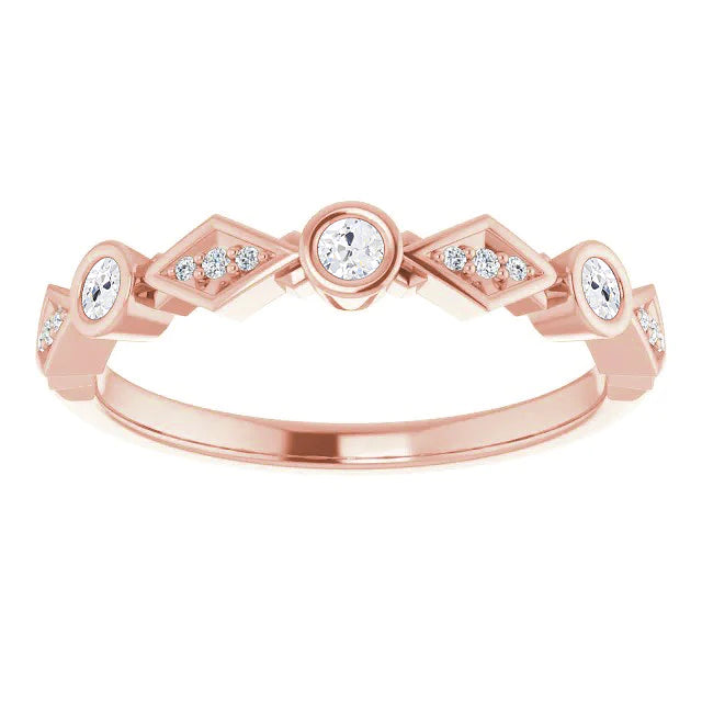 Old Miner Lab Grown Diamond Half Eternity Band 2.25 Carats Bezel Set Rose Gold