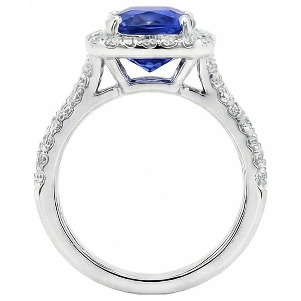 natural round sapphire 9ct ring close up detail