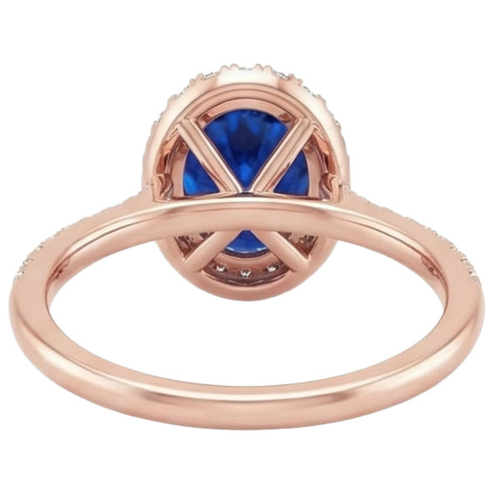 natural round sapphire 8ct ring on white background