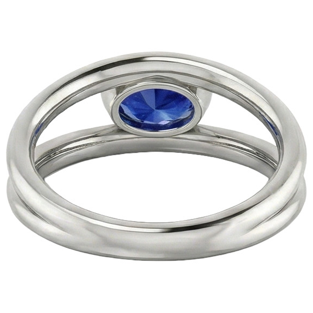 natural oval sapphire 2ct watch on white background