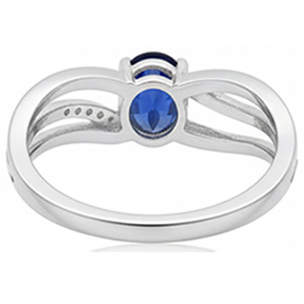 Oval Sri Lanka Blue Sapphire Natural Earth Mined Diamond ( Not Lab Grown ) 3 Carats Wedding Ring