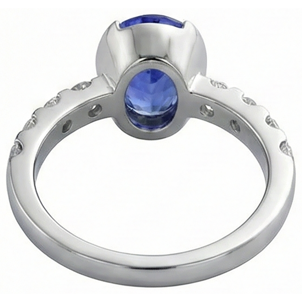 Oval Tanzanite AAA And Natural Earth Mined Diamond ( Not Lab Grown ) s Ring White Gold 4.50 Carat Jewelry