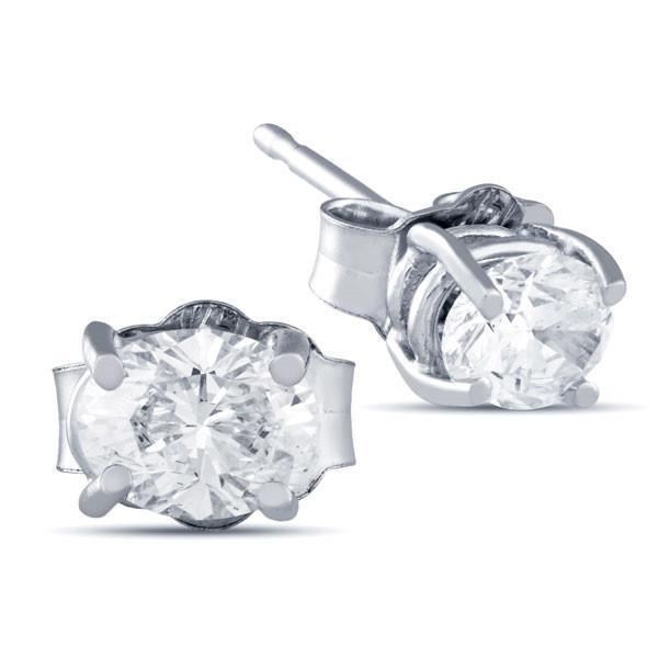 Oval Cut 3 Ct. Genuine Diamond Stud Earrings White Gold Fine Jewelry