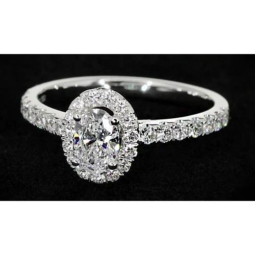 Oval Real Diamond Engagement Ring 1.32 Carats