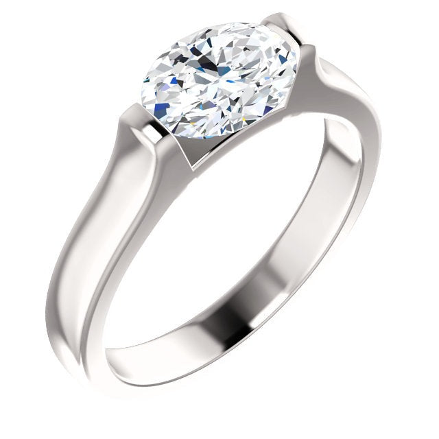 Oval Solitaire Real Diamond Engagement Ring 4 Carats White Gold - Solitaire Ring-harrychadent.ca