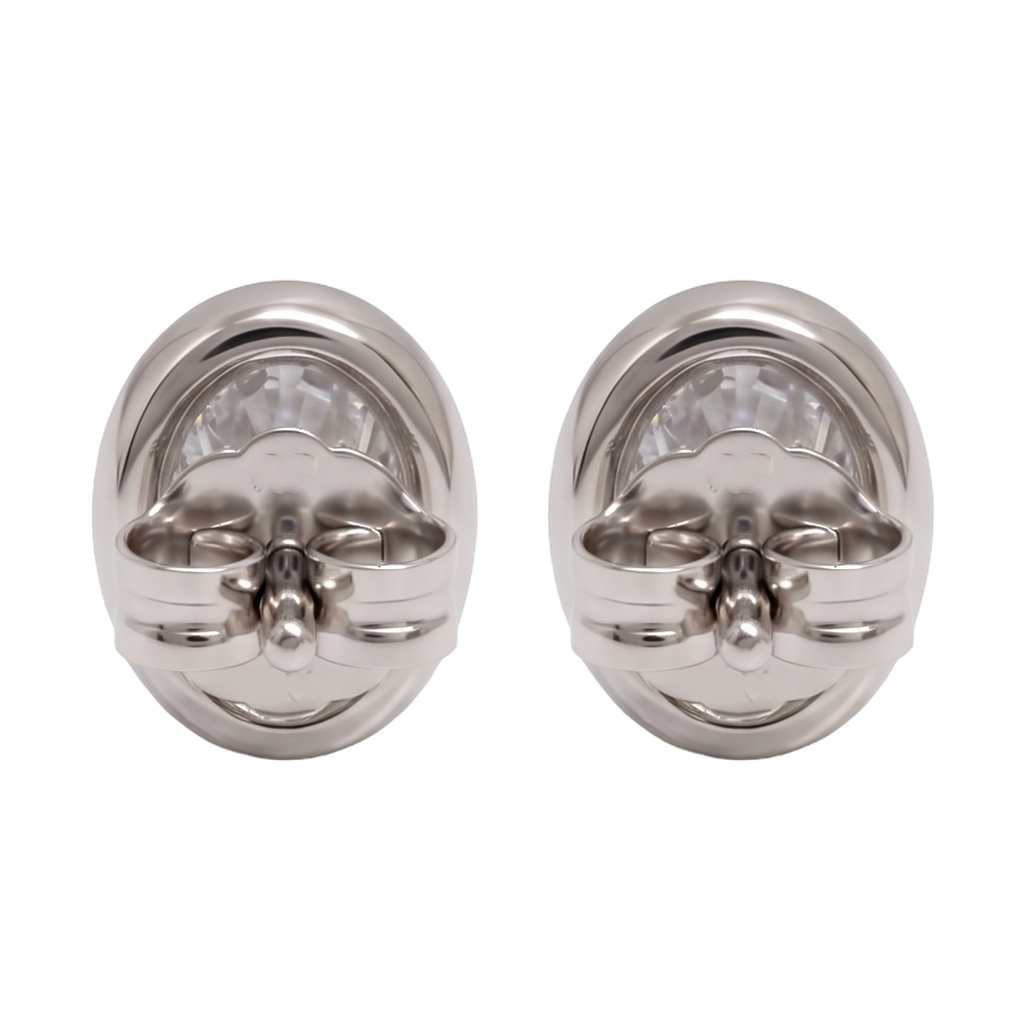Oval Cut Lab Grown Diamonds 1.50 Carat Stud Earring 14K White Gold