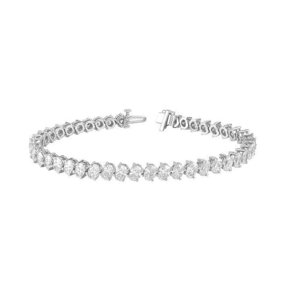 Oval Lab Grown Diamond Tennis Bracelet Lady 10.50 Carats White Gold Jewelry