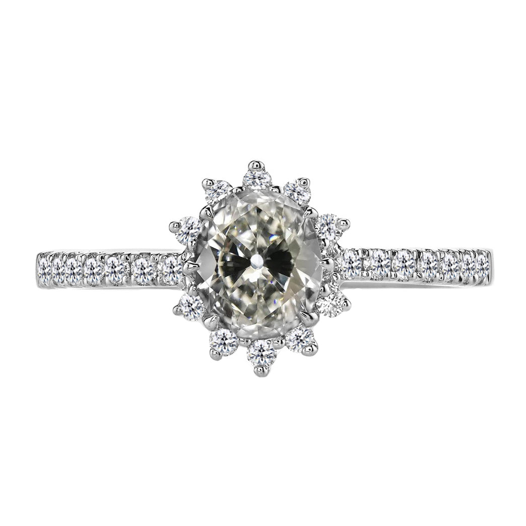 Earth-Mined Brilliant Diamond Halo Engagement Ring – main view