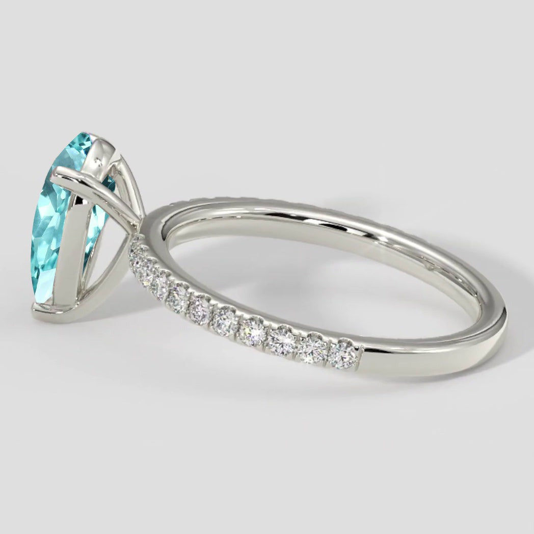 Paraiba Tourmaline 2 Carats Engagement Ring