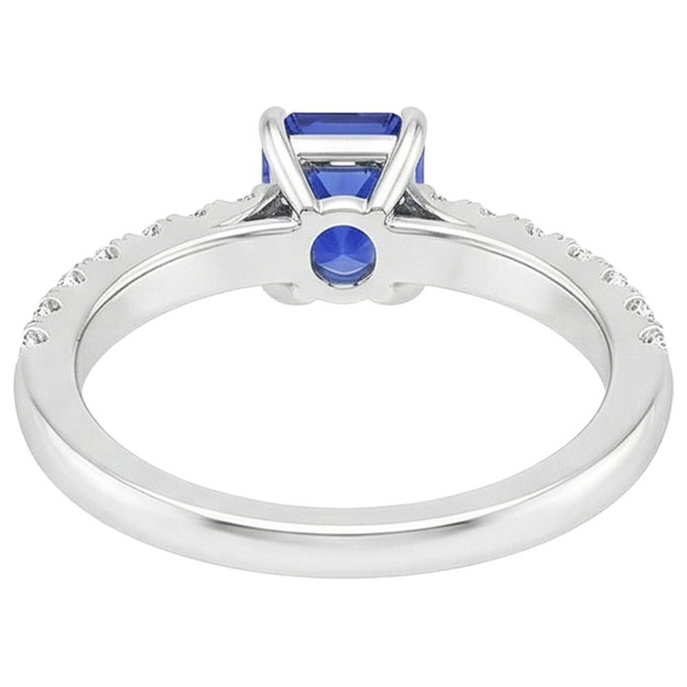 Pave Setting Natural Earth Mined Diamond ( Not Lab Grown ) Ring Emerald Ceylon Sapphire 4.25 Carats