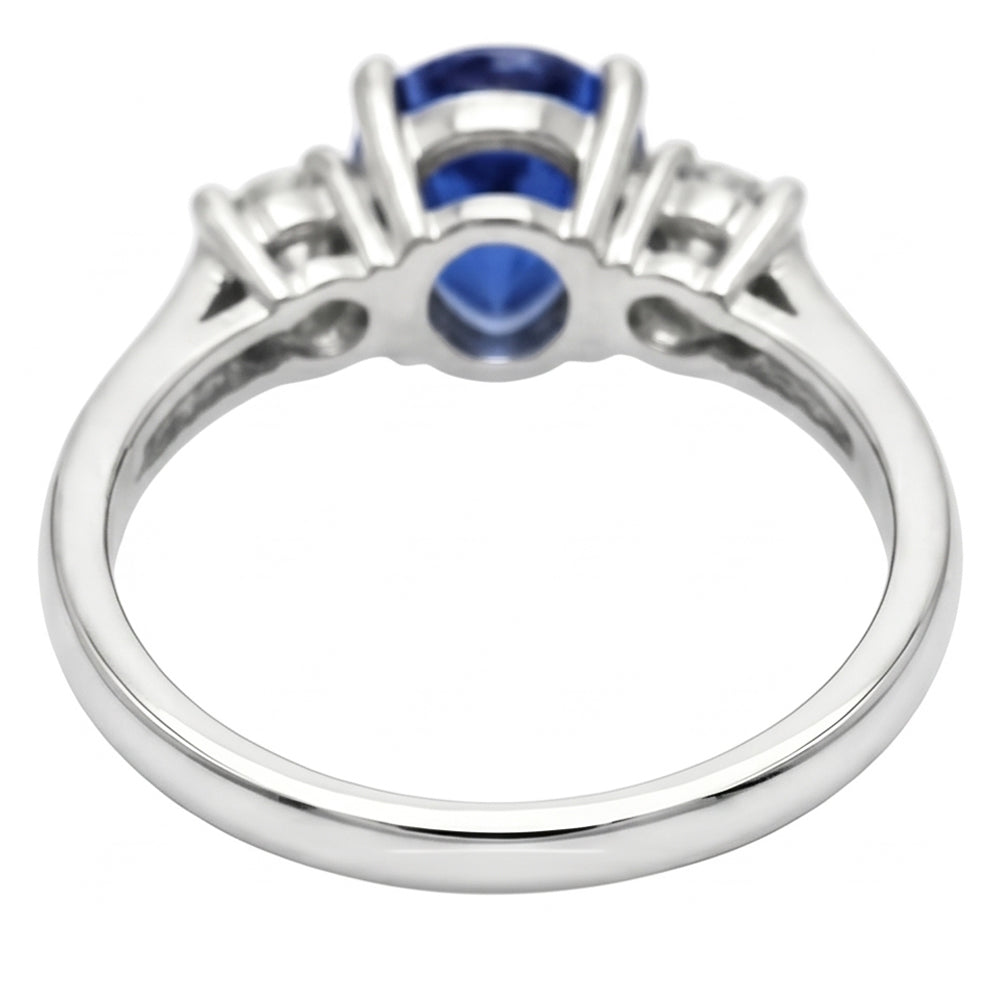 Pear Ceylon Sapphire Natural Earth Mined Diamond ( Not Lab Grown ) White Gold Ring 4.20 Ct Jewelry