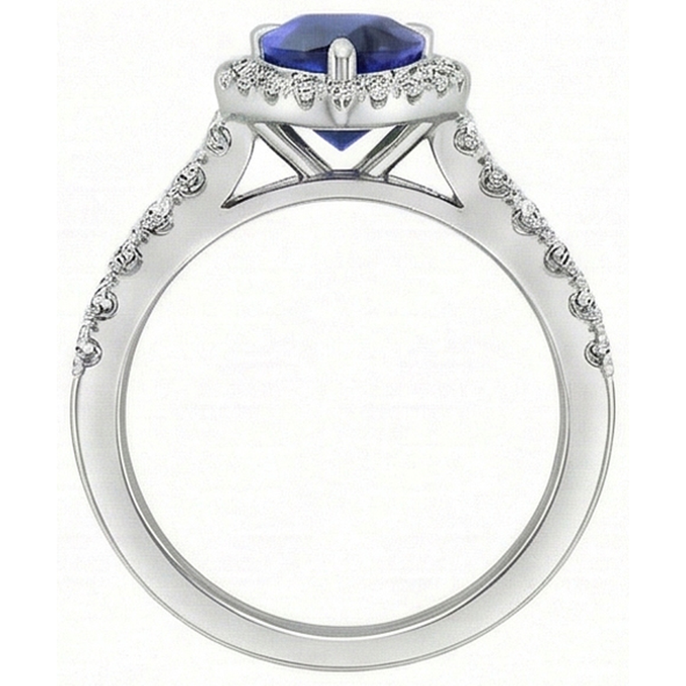 High-End Blue Sapphire Precious Stone Ring 2.50 ct – profile view