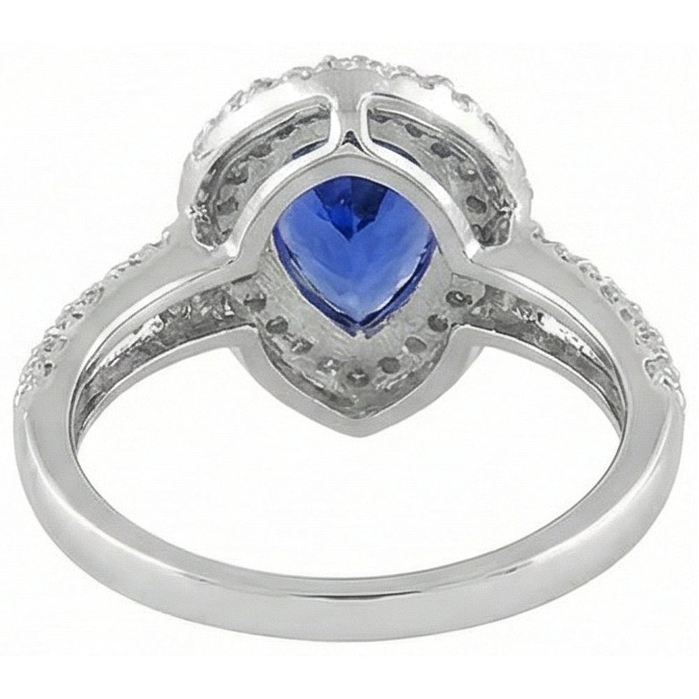 natural round tanzanite 4.40ct ring with diamond accents