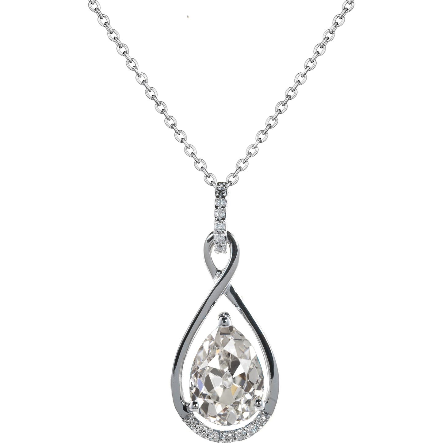 Pendant Necklace 14K White Gold with Brilliant Diamond – main view