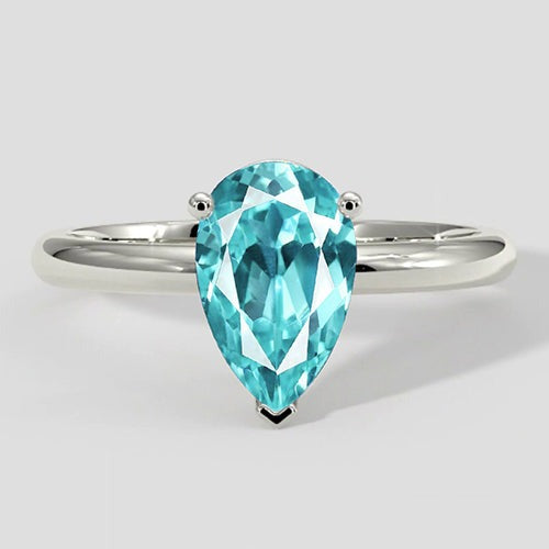 Pear Paraiba Ring Solitaire Setting