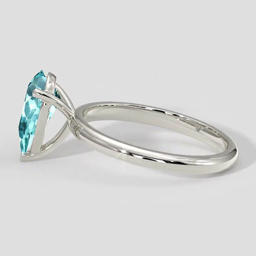 Pear Paraiba Ring Solitaire Setting