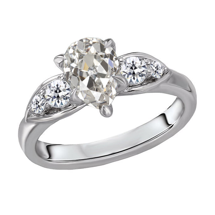 Fine Diamond Three Stone Ring 1.50-ct 14K White Gold – main view