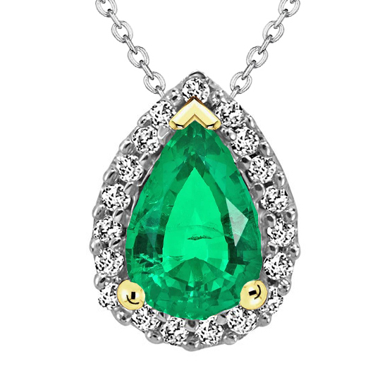 Natural Colombian Emerald Precious Stone Pendant – main view