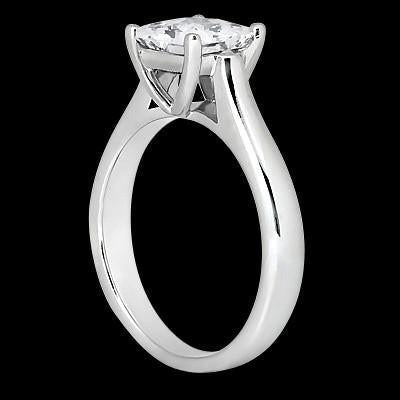 Princess Cut Real 1 Carat Diamond Solitaire Engagement Ring White Gold 14K