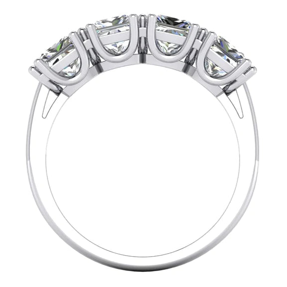 Princess Cut Real Diamond Anniversary Ring Band 3 Carats