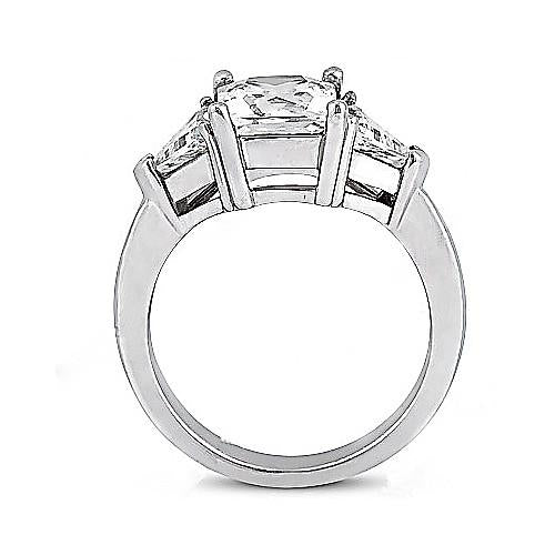 Princess Genuine Diamond Three Stone Ring With Trillions 2.21 Ct. Jewelry