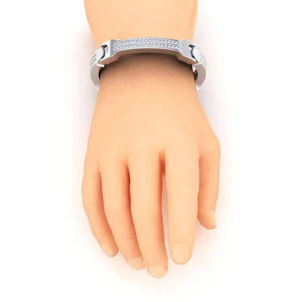 Princess Real Diamond Large Men's Gold Bracelet Heavy 6 mm Thick 16 Carats