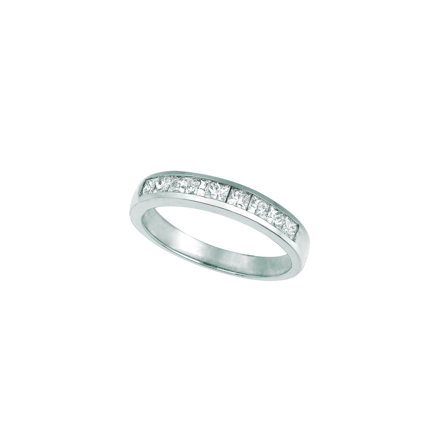 Princess Cut Lab Grown Diamond Eternity Band 2.25 Carats 14K White Gold