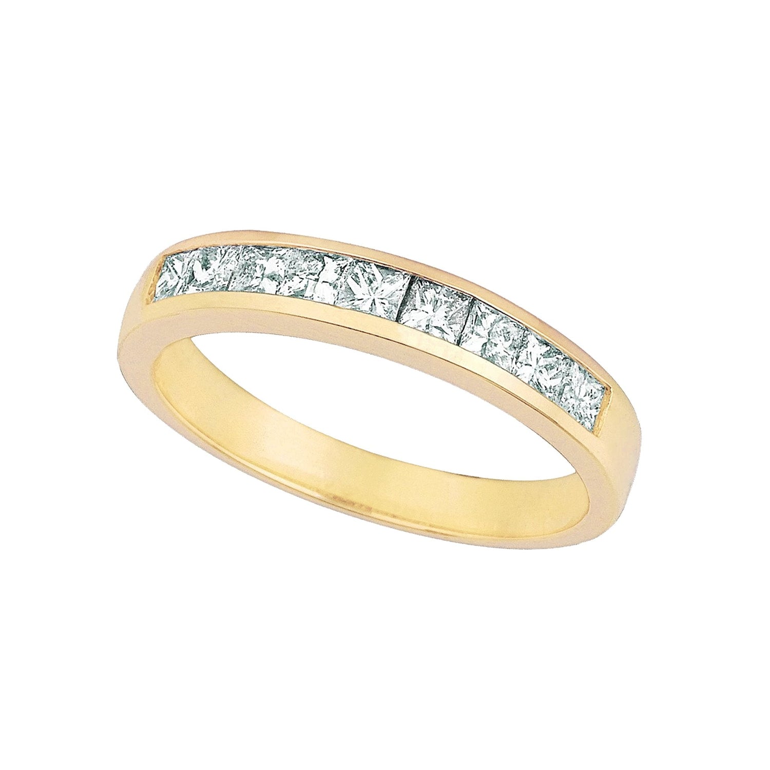 Princess Cut  Lab Grown Diamond Eternity Band 2.25 Carats 14K Yellow Gold