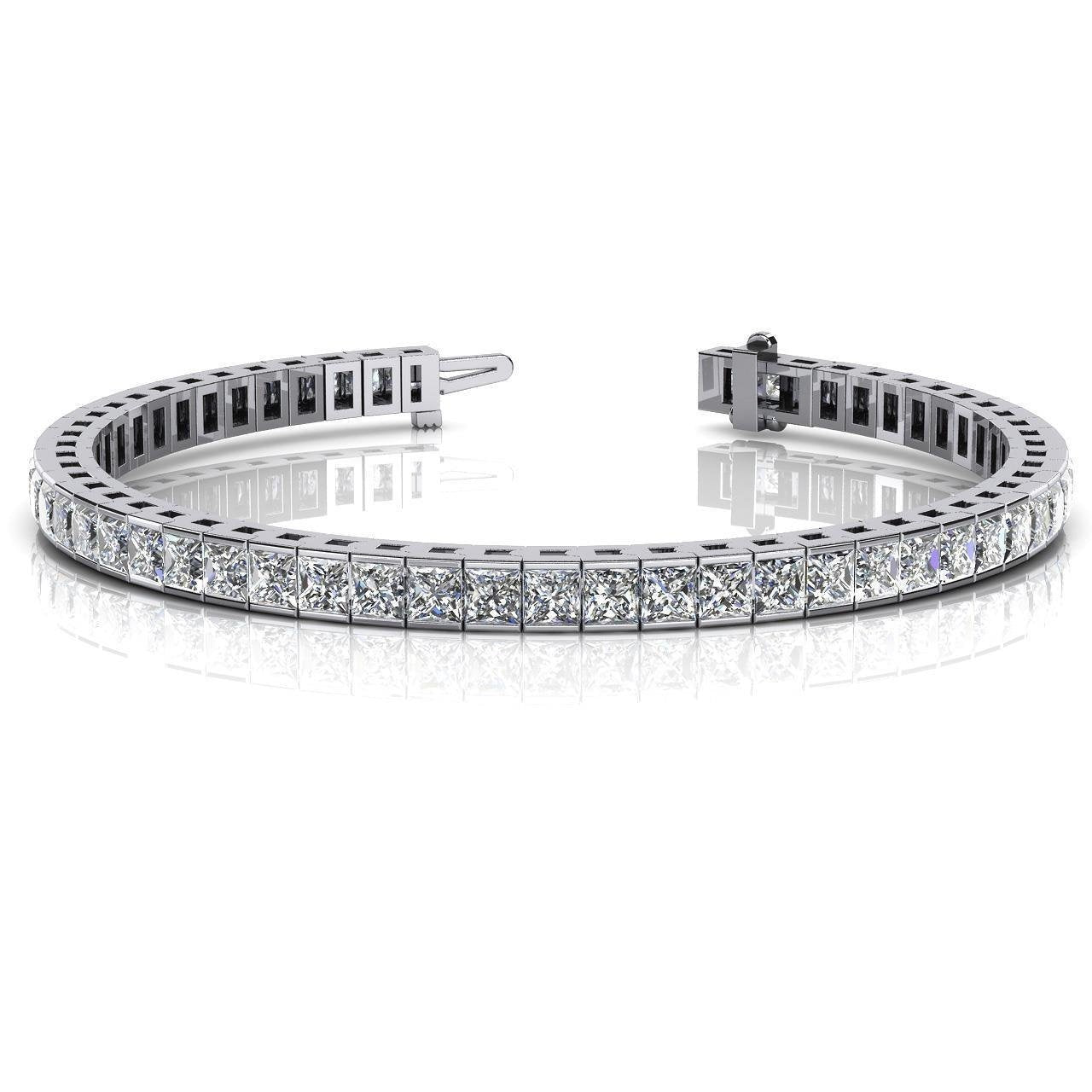 Princess Lab Grown Diamond Tennis Bracelet White Gold 14K Jewelry 11.20 Carats - Tennis Bracelet-harrychadent.ca