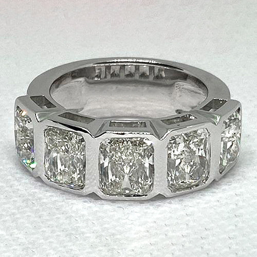 Radiant Lab Grown Diamond Band 5 Stone