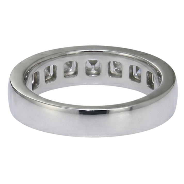 Real Asscher Cut Natural Earth Mined Diamond ( Not Lab Grown ) Wedding Band 3.50 Carats White Gold 14K Men's Ring