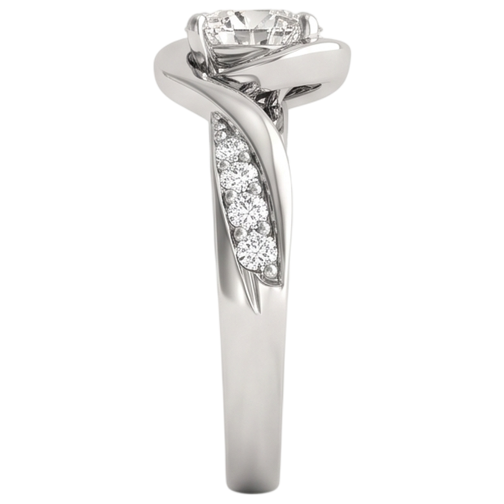 Real Round Natural Earth Mined Diamond ( Not Lab Grown ) Engagement Ring 1.30 Carats Twisted Shank
