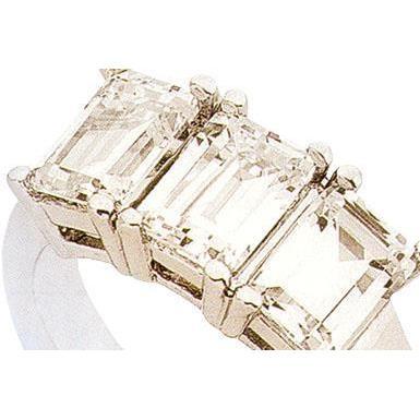Real 1.50 Carats Engagement Ring White Gold 14K Three Stone Jewelry