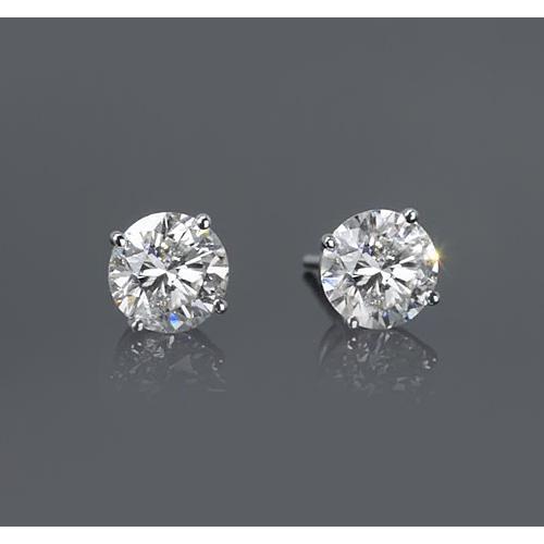 Real 1.50 Carats Four Prong Woman Stud Earring White Gold 14K F Vs1