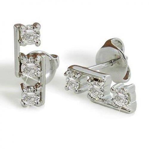 Real 1.80 Carat Round Cut Drop Earring 14K White Gold Unique Style