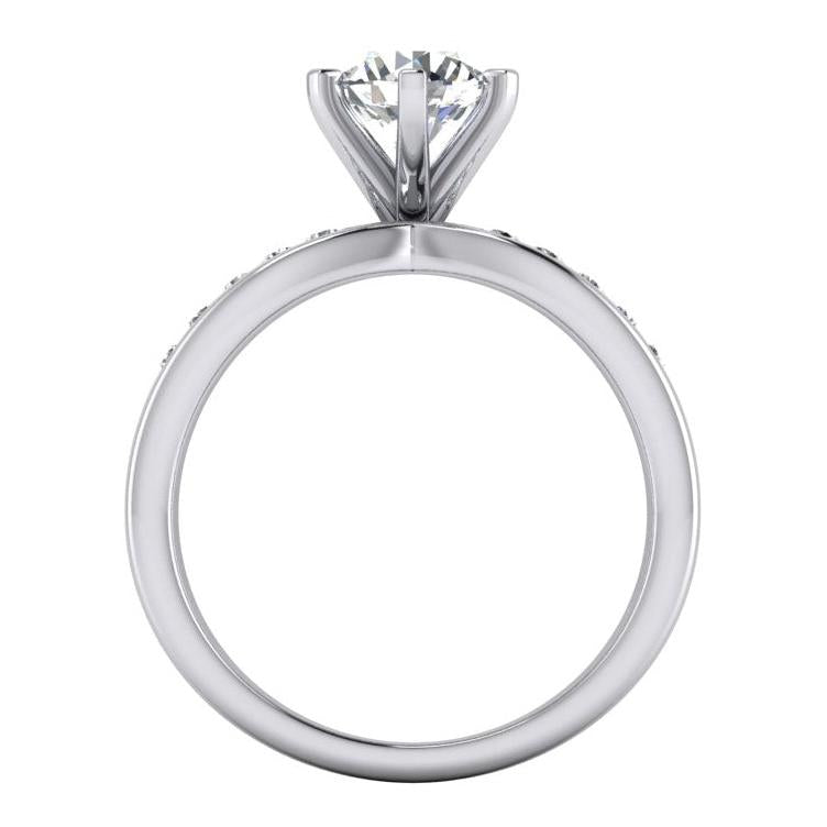Real 3.25 Carat Diamond Engagement Ring Set White Gold 14K