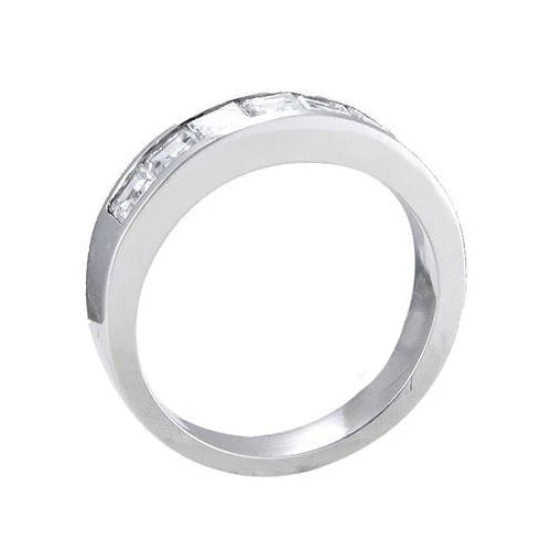 Real Asscher Cut Diamond Wedding Band 3.50 Carats White Gold 14K Men's Ring - Mens Ring-harrychadent.ca