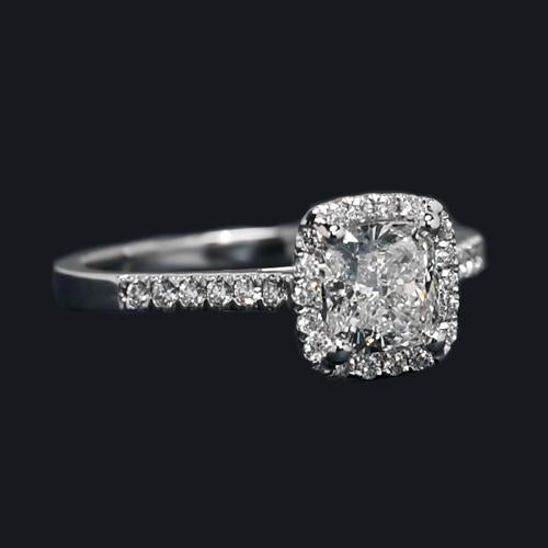Real Cushion Halo Ring