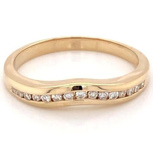 Real Diamond Anniversary Band 0.75 Carats Women Yellow Gold New