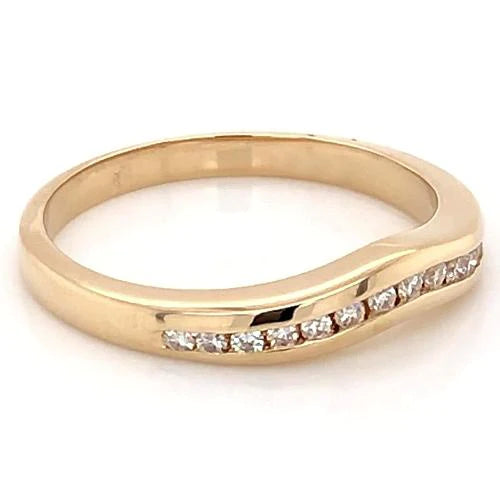 Real Diamond Anniversary Band 0.75 Carats Women Yellow Gold New