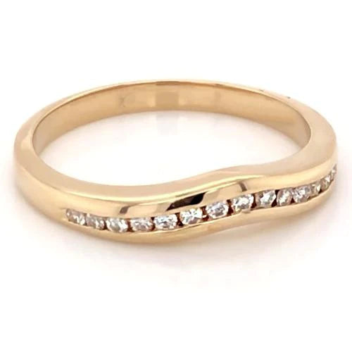 Real Diamond Anniversary Band 0.75 Carats Women Yellow Gold New