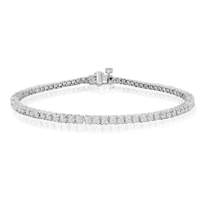 Real Diamond Bracelet Ladies New 4 Carats White Gold Jewelry - Tennis Bracelet-harrychadent.ca
