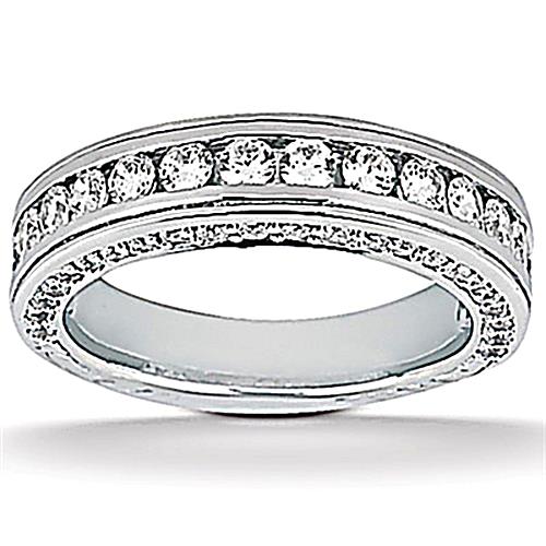 Real Diamond Engagement Band Set 3.50 Carats Gold Ring