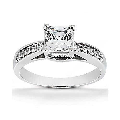 Real Diamond Engagement Cathedral Setting Ring Jewelry New