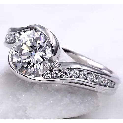 Real Diamond Engagement Ring 2.75 Carats Tension Style Setting Women
