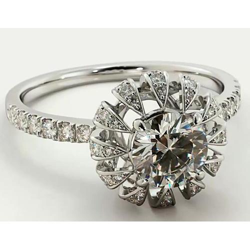Real Diamond Engagement Ring Accented 2.75 Carats