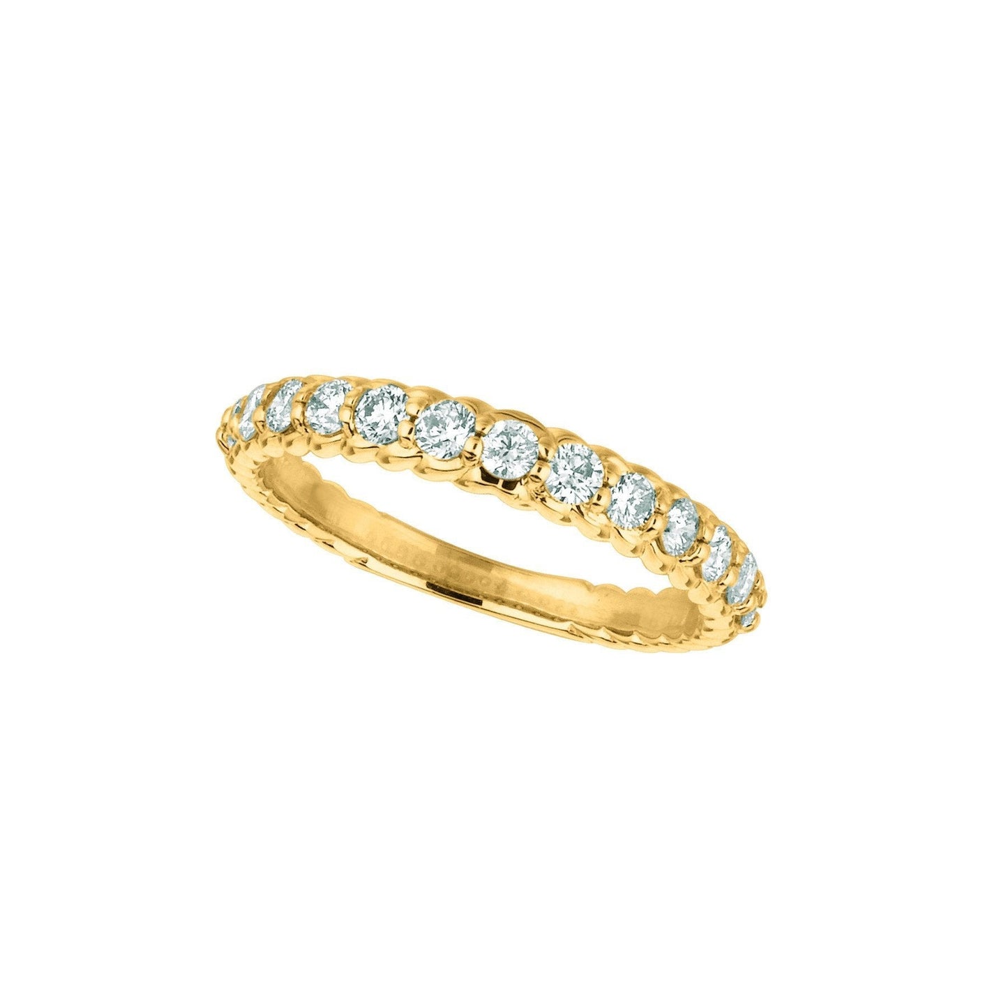 Real Diamond Half Eternity Band Ring 0.64 Carats 14K White Gold - Half Eternity Band-harrychadent.ca