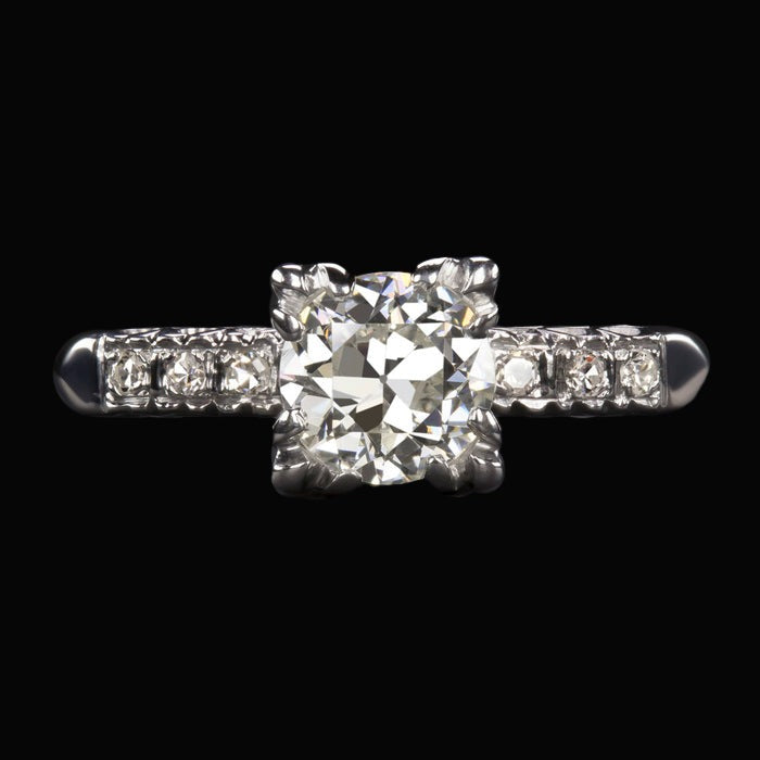 Real Diamond Old Miner Wedding Ring With Accents Triple Prong Set 3 Carats - Solitaire Ring with Accents-harrychadent.ca